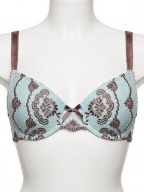 Pfiff Blue Zephyr Lace Padded Underwire Bra 36E NWT